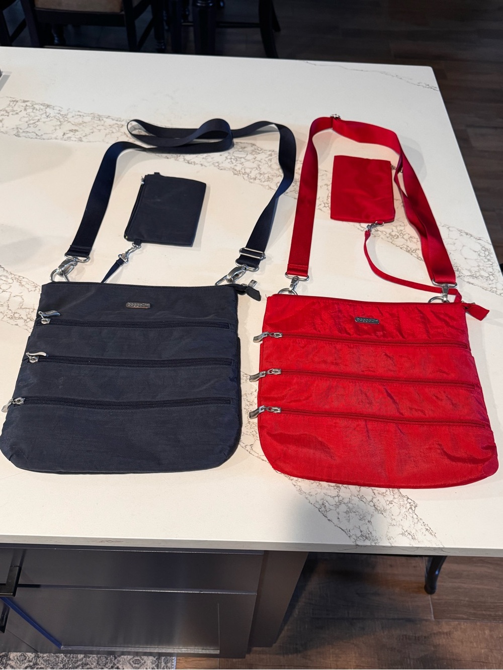 Baggallini Crossbody Bags with detachable RFID wristlet included. Both like new